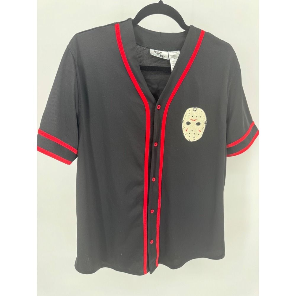 Friday the 13th Jason‎ Vorhees Black Baseball Jersey Size L